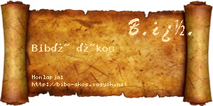 Bibó Ákos névjegykártya